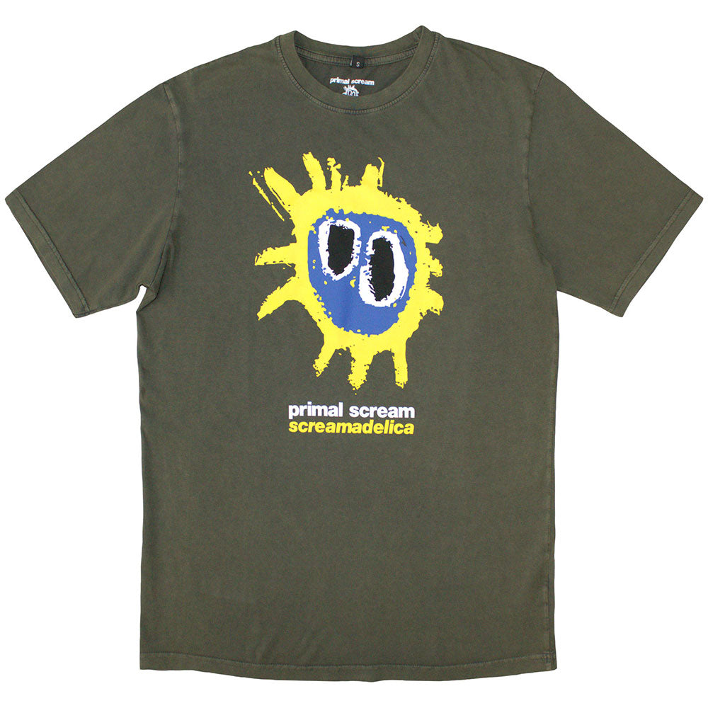 Stone-wash t-shirt featuring album artwork from Primal Scream’s Screamadelica.