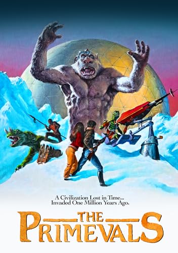 DVD cover for "The Primevals" featuring a large ape and sci-fi elements.