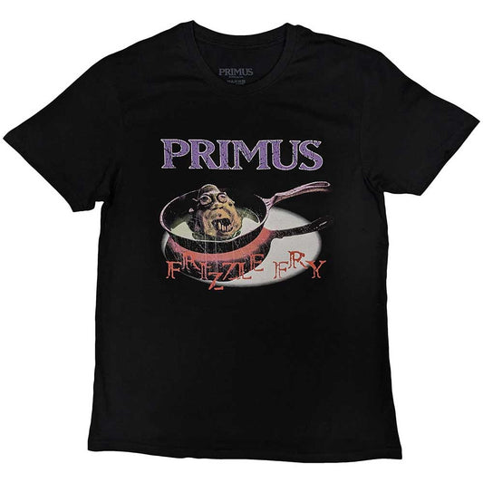 Black t-shirt with colorful, psychedelic "Frizzle Fry" artwork, size X-Large.
