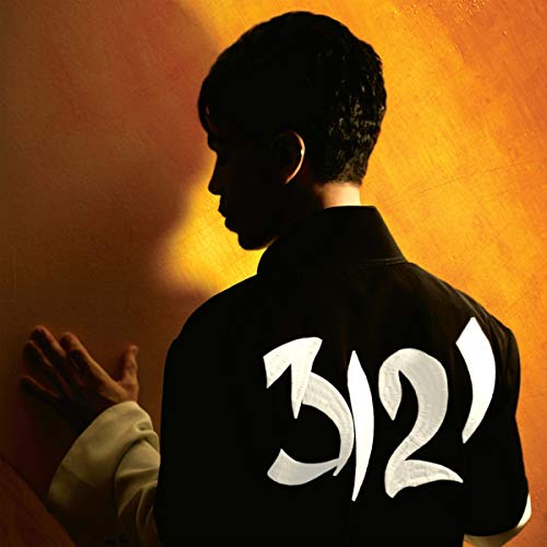 "Album cover featuring a man in a black shirt with '3121' on the back."