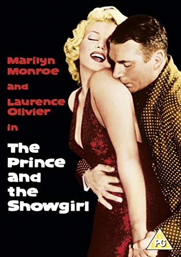 Marilyn Monroe and Laurence Olivier embrace on "The Prince and the Showgirl" DVD cover.