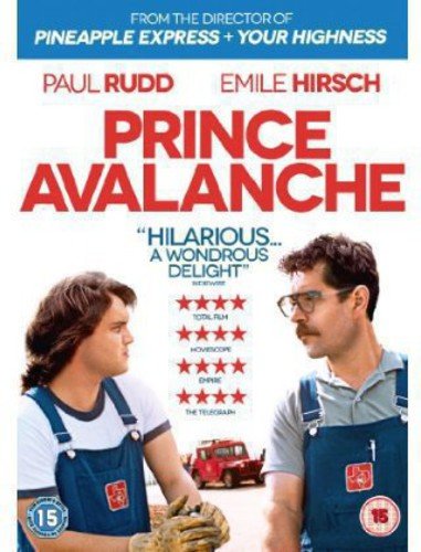 DVD cover for "Prince Avalanche" featuring Paul Rudd and Emile Hirsch.