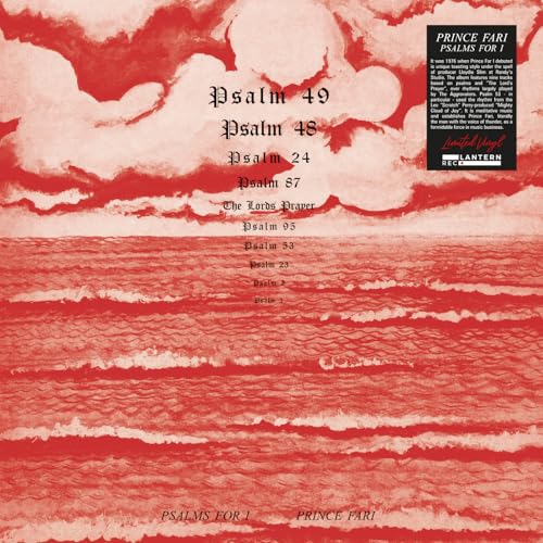 Red and white album cover for Prince Far I’s “Psalms For I” vinyl.