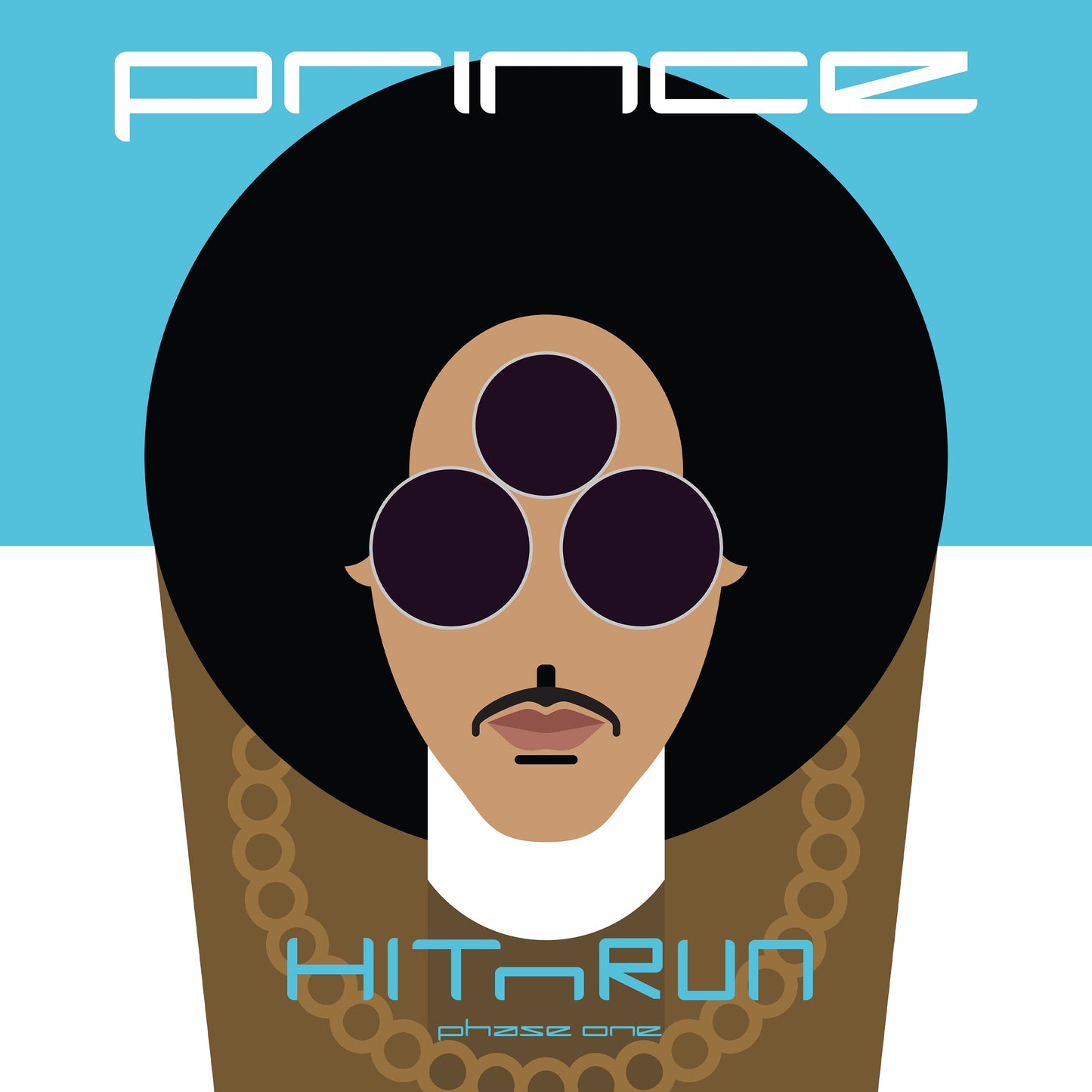 Prince album cover: stylized portrait with dark hair and sunglasses.