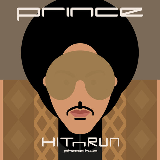 Prince portrait in stylized graphic design for "HitNRun Phase Two" vinyl.