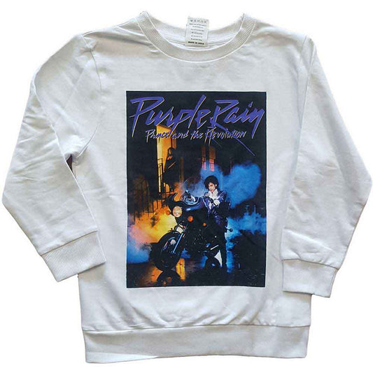 Purple sweatshirt with “Prince” and “Purple Rain” design, sized for a 9-10 year old.
