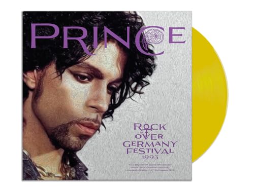 Prince album cover with portrait, titled "Rock Over Germany Festival 1993" and yellow vinyl.