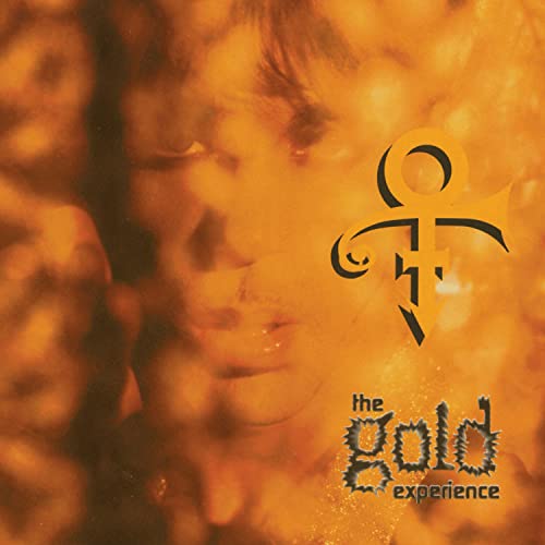 Prince album cover, "The Gold Experience," with orange and black imagery.