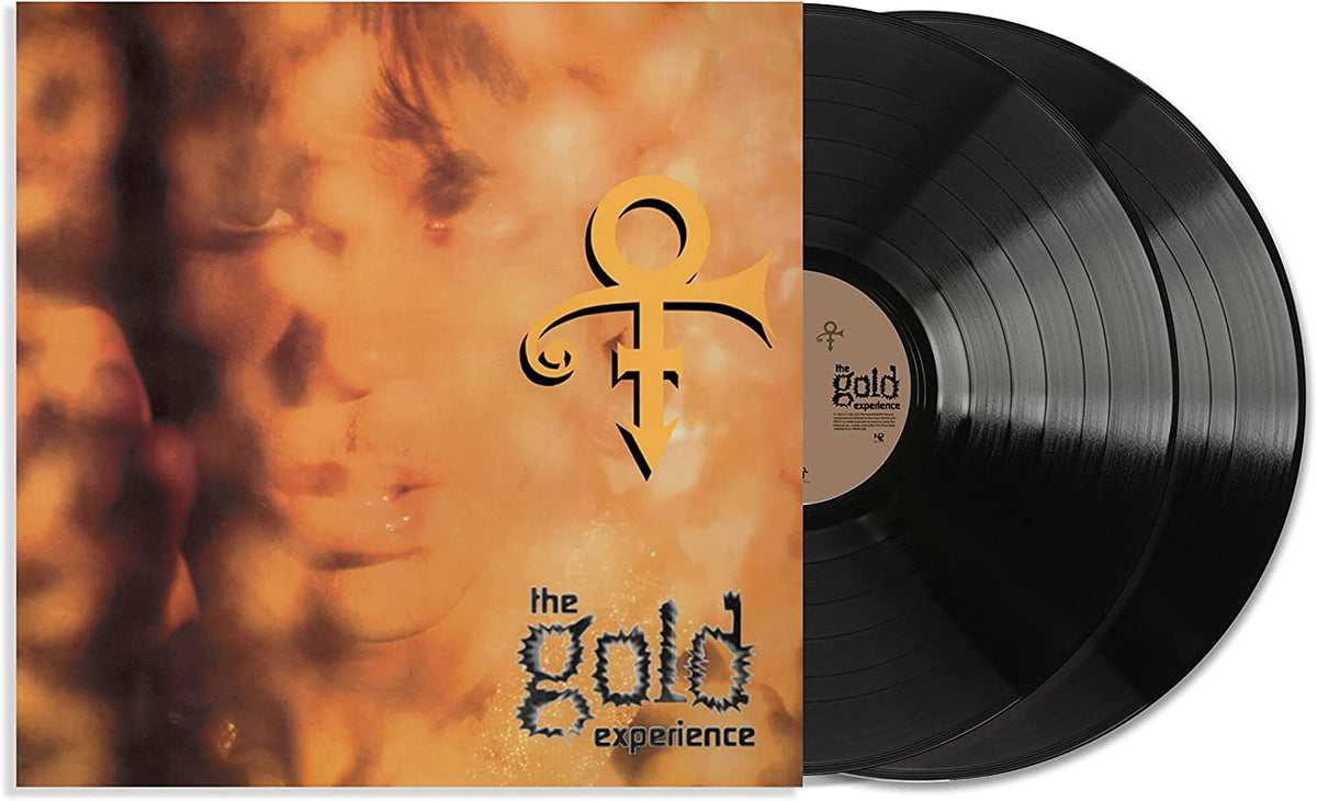 Prince’s “The Gold Experience” vinyl record, black discs and gold cover art.