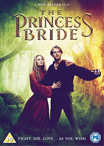DVD cover for "The Princess Bride" featuring Westley and Buttercup.