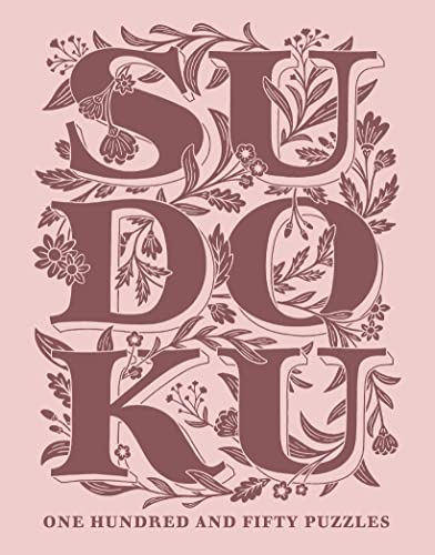 Book cover with the word SUDOKU in large, dark letters surrounded by floral illustrations.
