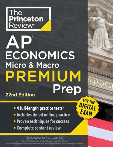 Cover of “AP Economics Micro & Macro Premium Prep” textbook, 22nd edition.