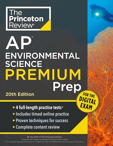 AP Environmental Science prep book cover with coral and a diver.