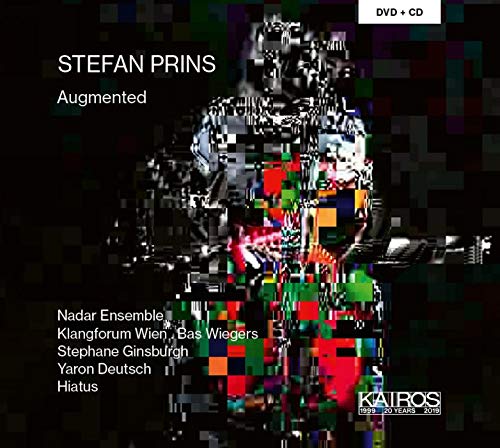 DVD cover for Stefan Prins’ “Augmented” with pixelated figure.