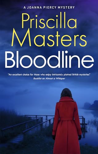 A woman in a red coat stands by a misty lake on this book cover.