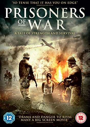 DVD cover for "Prisoners of War" with soldiers and prisoner amidst war scene.