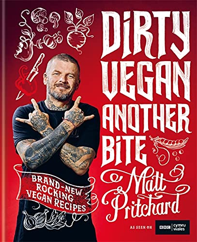 Red cookbook cover featuring tattooed chef Matt Pritchard making a gesture.