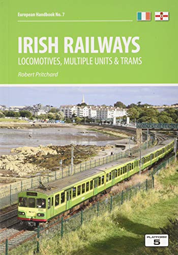 Book cover featuring a green Irish Rail train by the coast.