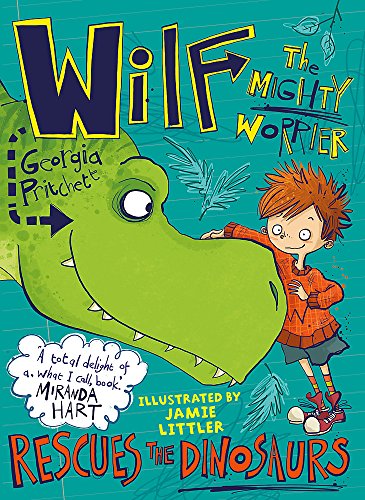 Book cover: boy with red hair and a green dinosaur.