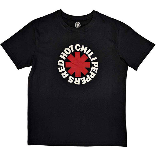 Red unisex t-shirt with a white asterisk logo, size small.