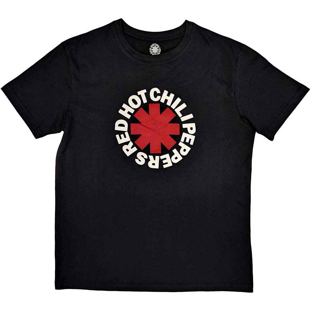Red unisex t-shirt with a white asterisk logo, size small.