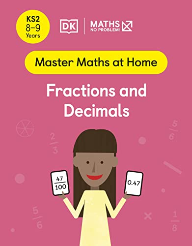 Book cover for Fractions and Decimals featuring a girl holding fraction and decimal cards.