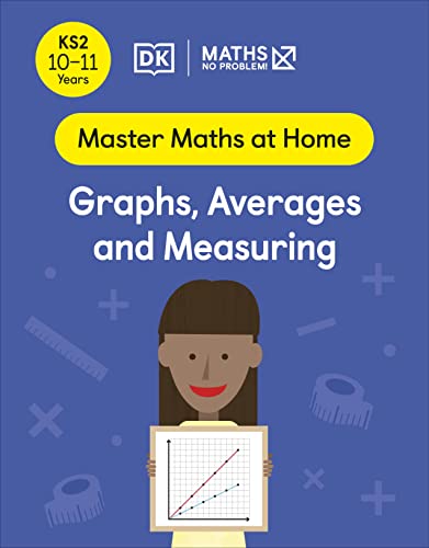 Book cover: "Maths No Problem" – graphs, averages, and measuring, with illustration.