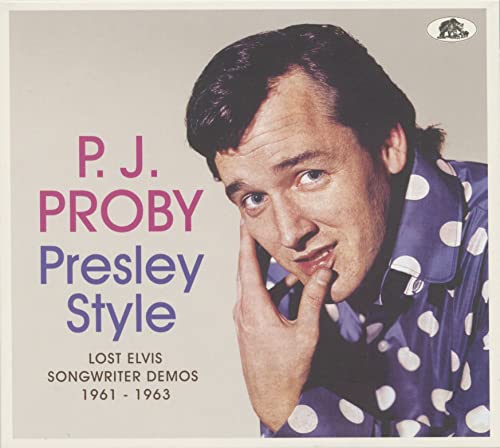 P.J. Proby album cover, portrait of a man in a polka dot shirt.