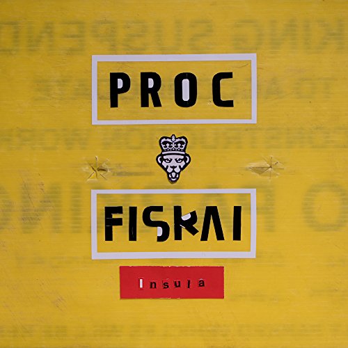 Yellow CD cover with black text "PROC FISKAI" and a crowned monkey.
