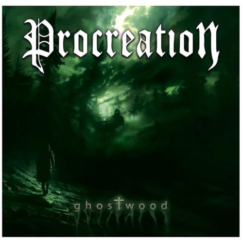 Dark forest scene with figures and the album title "Procreation - Ghostwood".