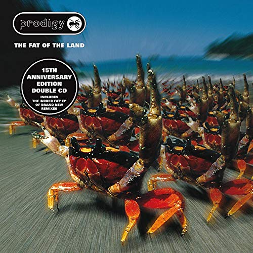 CD cover for The Prodigy’s “The Fat of the Land” with many crabs.