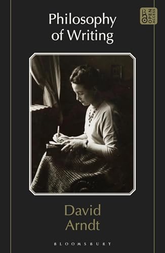 Book cover: "Philosophy of Writing" with a sepia-toned image of a woman writing.