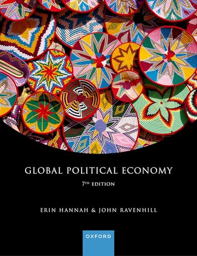 Book cover: "Global Political Economy" with colorful woven plates imagery.