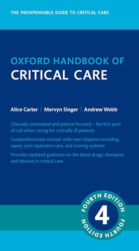 The blue cover of the Oxford Handbook of Critical Care, Fourth Edition.