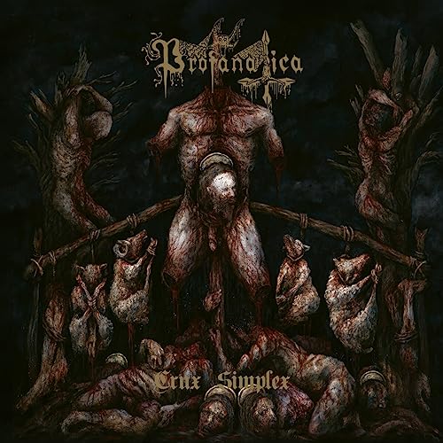 Dark album cover depicting disturbing, graphic imagery of figures and animals.