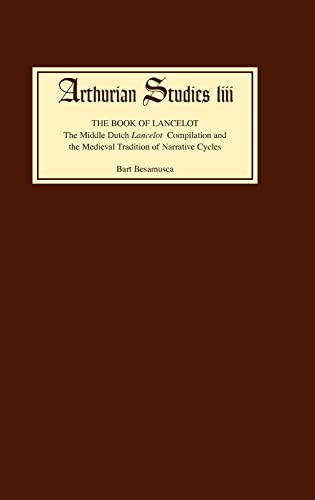 Book cover: “The Book of Lancelot” with ornate text on a brown background.