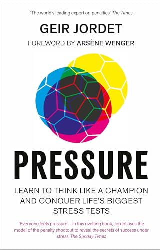 Book cover with overlapping colorful soccer balls and bold "PRESSURE" text.