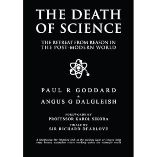 Book cover: “The Death of Science” with atomic symbol graphic.