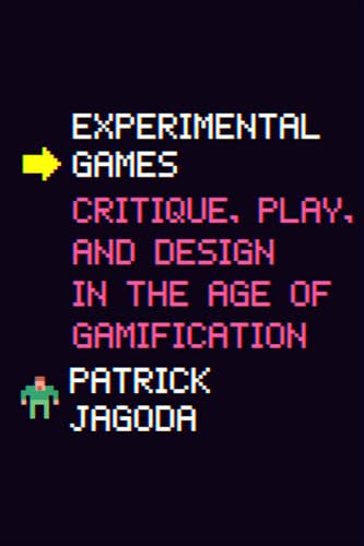 Book cover with pixelated text: "Experimental Games" by Patrick Jagoda.