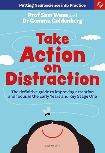 Book cover titled Take Action on Distraction with a blue sky and cartoon character.