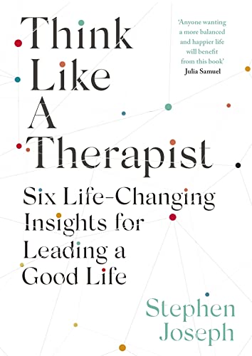 Book cover for Think Like a Therapist by Stephen Joseph with geometric line art.