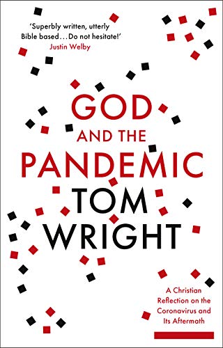 Red book cover with white text: "God and the Pandemic" by Tom Wright.