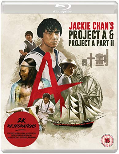 Blu-ray cover for Jackie Chan’s “Project A” films featuring action scenes.