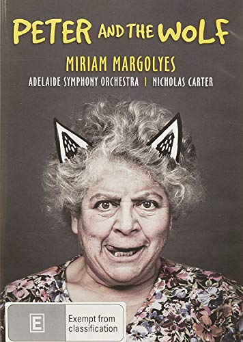 DVD cover featuring Miriam Margolyes with wolf ears, titled "Peter and the Wolf".