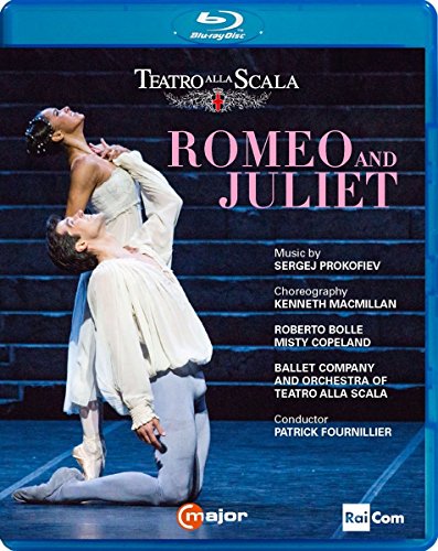 Blue-ray cover featuring ballet dancers in white, with "Romeo and Juliet" title.
