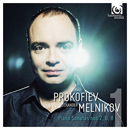 CD cover featuring pianist Alexander Melnikov and composer Sergei Prokofiev.