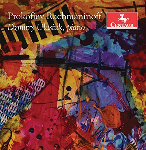 "Album cover with abstract, multicolored painting and white text, featuring a red Centaur logo."