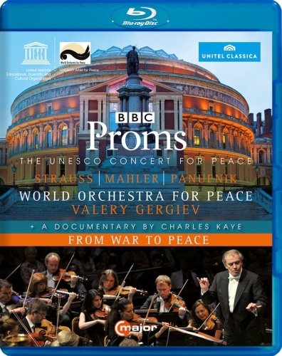 Blue Blu-ray case with concert hall and orchestra images on the cover.