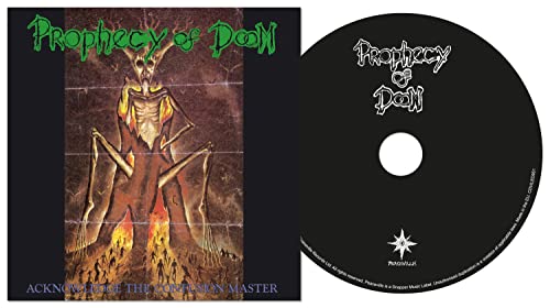 CD cover and disc featuring a skeletal demonic figure and Prophecy of Doom logo.