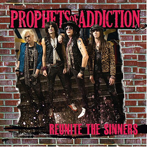 Prophets of Addiction band members posing in front of a brick wall.